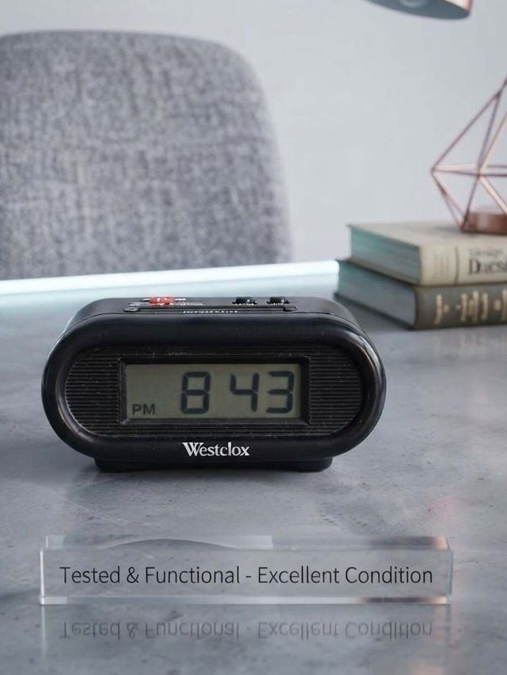 Westclox Digital LCD Alarm Clock Black with Snoozer/Lite